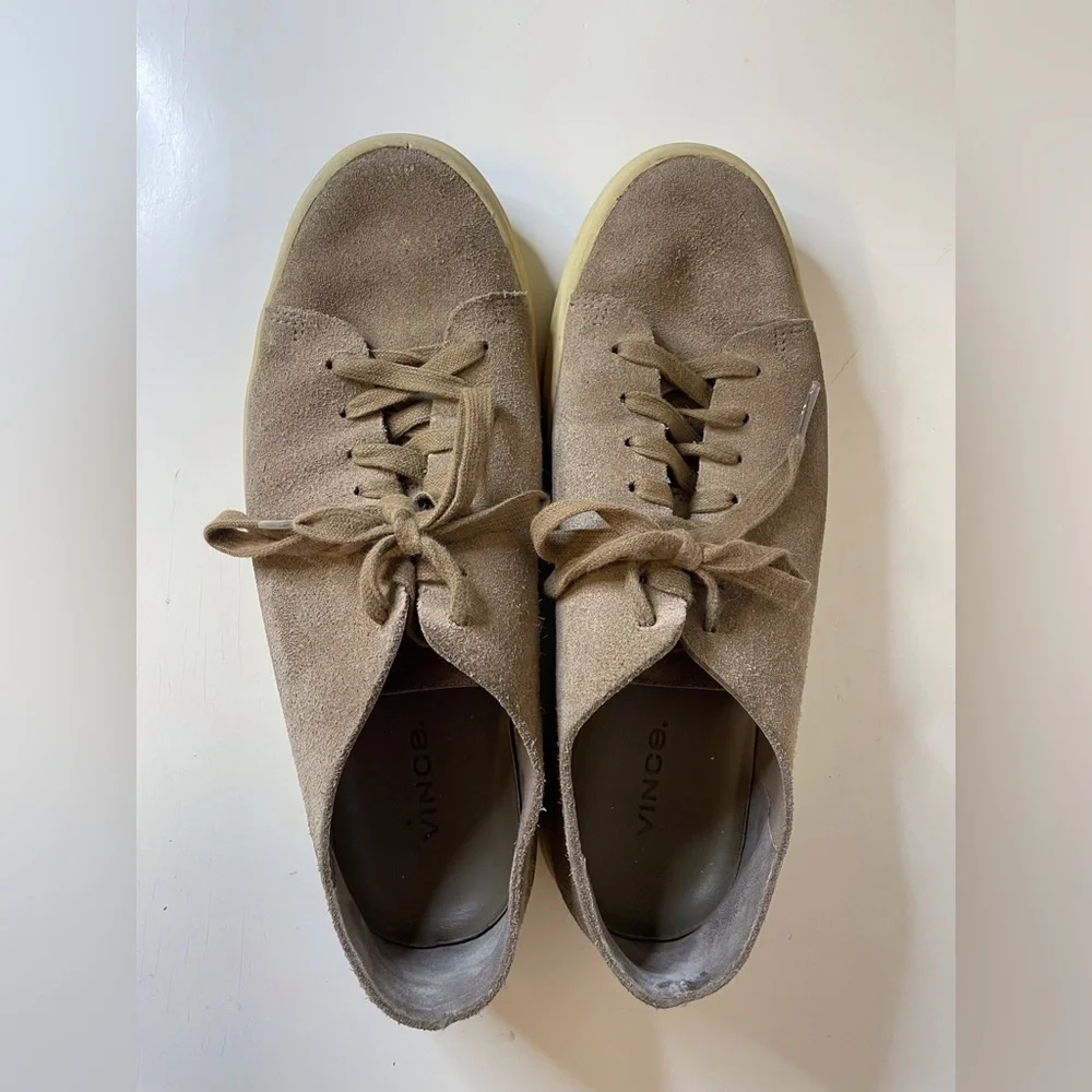 Vince Men's Copeland Tan Suede Sneakers Size 8.5‎